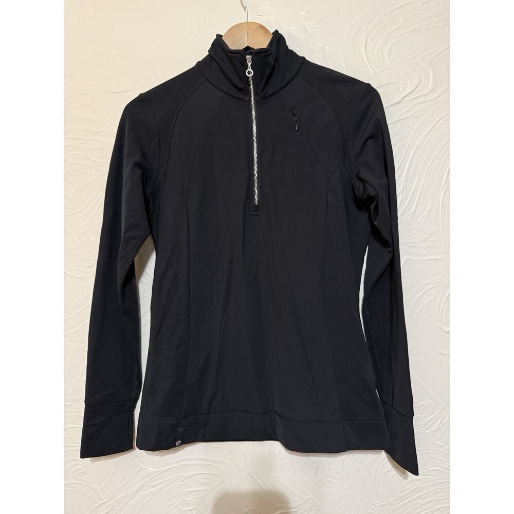 NILS Black 1/4 Zip Performance Pullover Stretch Nylon Spandex M